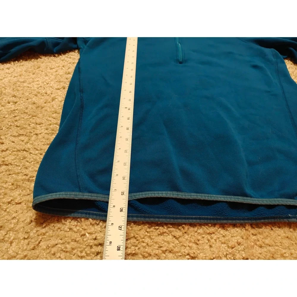 Patagonia R1 Pullover Mens Large Blue Grid Fleece Quarter Zip 47710 FA12 BBE